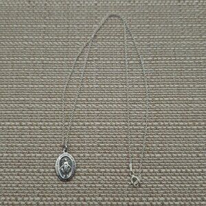 18 Inch Sterling Silver Religious Prayer Pendant Necklace A1742